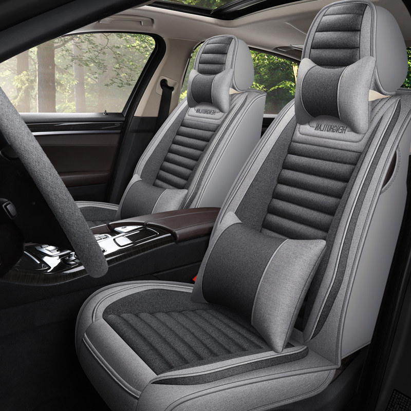 Car seat cushion four seasons linen fabric 2021 summer new car seat cover car seat cover all inclusive General Motors seat cushion