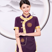 Сиреневый фартук, короткий рукав