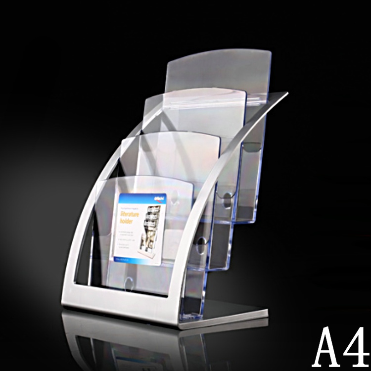 Upscale A4 acrylic Show shelf Desktop information shelf Catalogue shelf Single-shelf file rack Business card transparent publicity frame-Taobao