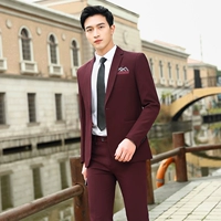 Синий костюм, штаны, рубашка, галстук