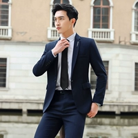 Синий костюм, штаны, галстук