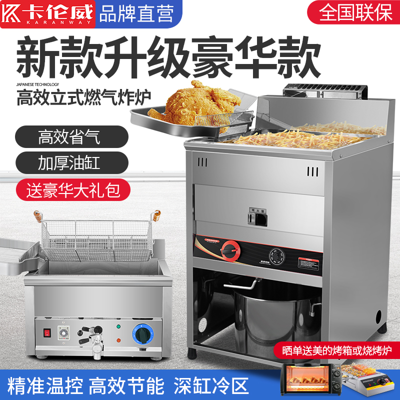 Carlenway Commercial Large Capacity Vertical Fryer Natural Gas gas thermostatic frying oven stall and fry string oil strip machine-Taobao