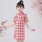 琦芯 Летнее ципао, ретро ханьфу, детское платье, китайский стиль