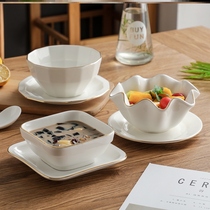 Dessert Bowl Sugar Water Bowl Commercial Phnom Penh Four Fang Bowl Nordic Ceramic Taro Round Double Skin Bowl Breakfast Bowl for home use
