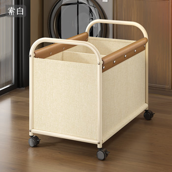 Dirty Clothes Basket for Home Use, High-Looking Laundry Basket with Wheels, Divided Dirty Clothes Storage Bin, Large Capacity Laundry Basket