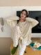 Xinbangbang Homedress Sweet Lace Collar Home Clothes Set Textured Soft Skin-Friendly Pajamas for Women Spring and Autumn