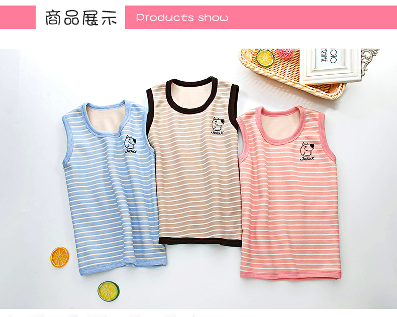 Trẻ em cộng với vest nhung bé trai dày cotton nhiệt đồ lót bé gái vest mùa thu và mùa đông bé chạm đáy áo gile thu đông cho bé trai