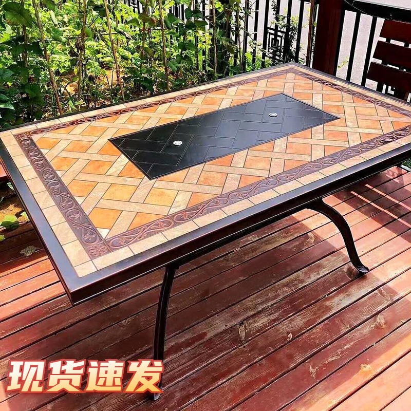 Tree Amnesia Furniture Outdoor Barbecue Grill Patio Balcony Barbecue Table Barbecue Grill Home Outdoor Dining Table And Chairs Long Table Round Table