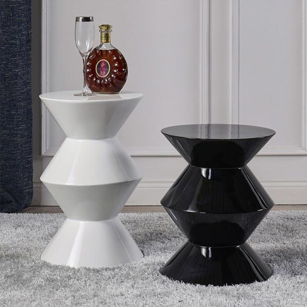 Nordic design fiberglass fashion side table two sections three section corner coffee table round stool multi-color sofa corner table