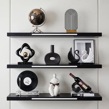 Modern simple black and white globe record table clock ornaments