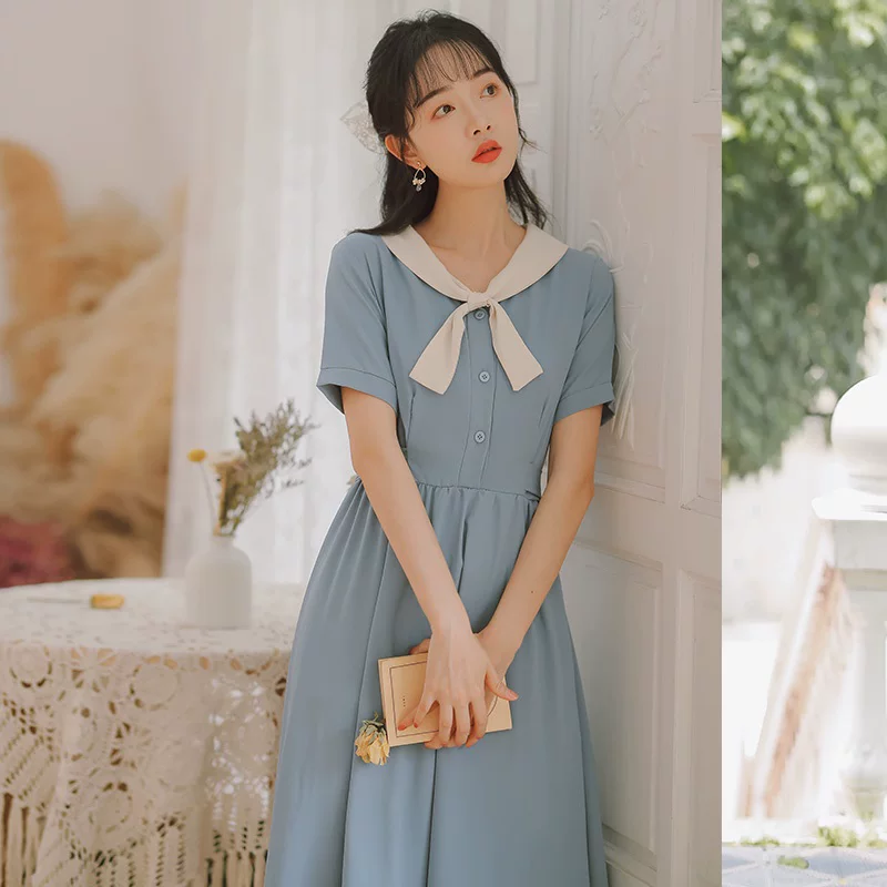 Платье с коротким рукавом, по форме летом, сезон 2021