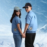 Охлаждающий летний тонкий хлопковый вентилятор для работы, короткий рукав