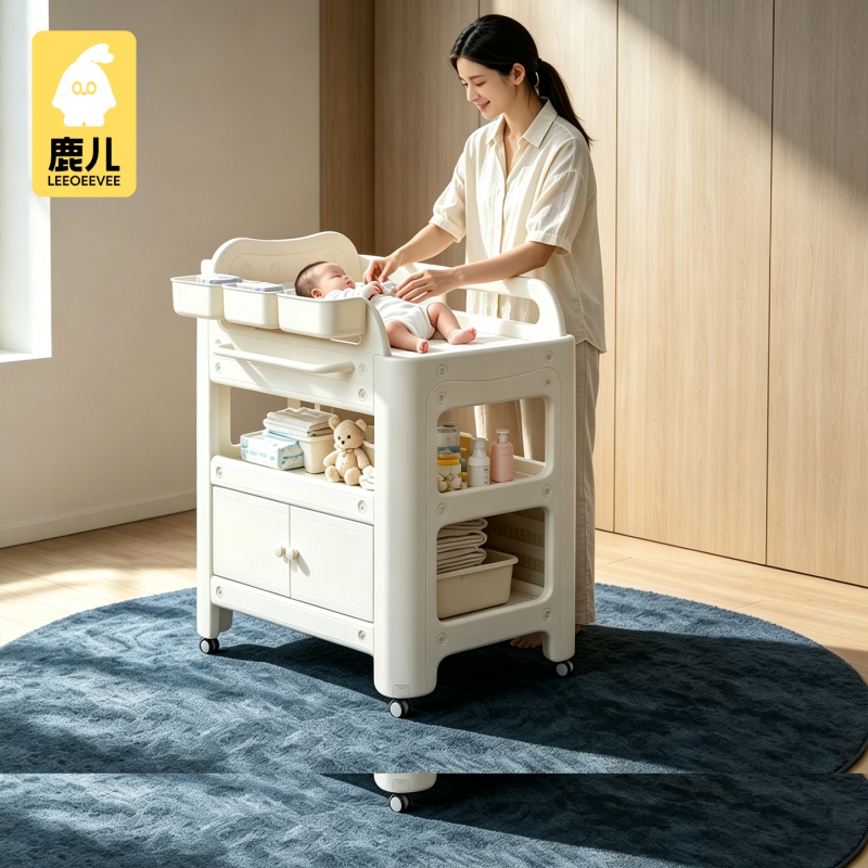 Luer's Stable Diaper Changing Table, Baby Care Table, Diaper Changing Station, Movable, Multifunctional for Newborns