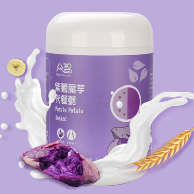 提子紫薯魔芋代餐粥营养粥饱腹餐红豆薏米黑芝麻核桃代餐食品罐装