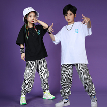 Children Street Dance Tidal Load Boys Summer Hip Hop Short Sleeves Cool Handsome girls loose hiphop performance costumes