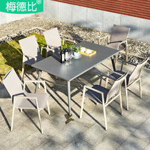 Mederby balcony table and chair Nordic light luxury courtyard table and chair wrought iron outdoor leisure table and chair combination aluminum alloy