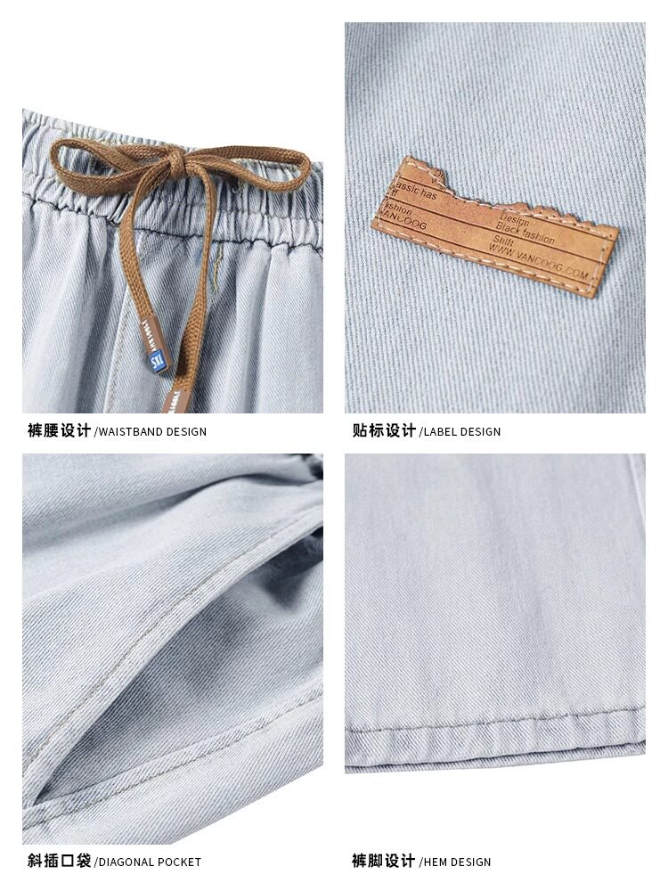 2024 NEW JEANS MENS SPRING AND AUTUMN FASHION LOOSE STRAIGHT LEG PANTS MENS WIDE-LEG CARGO CASUAL PANTS