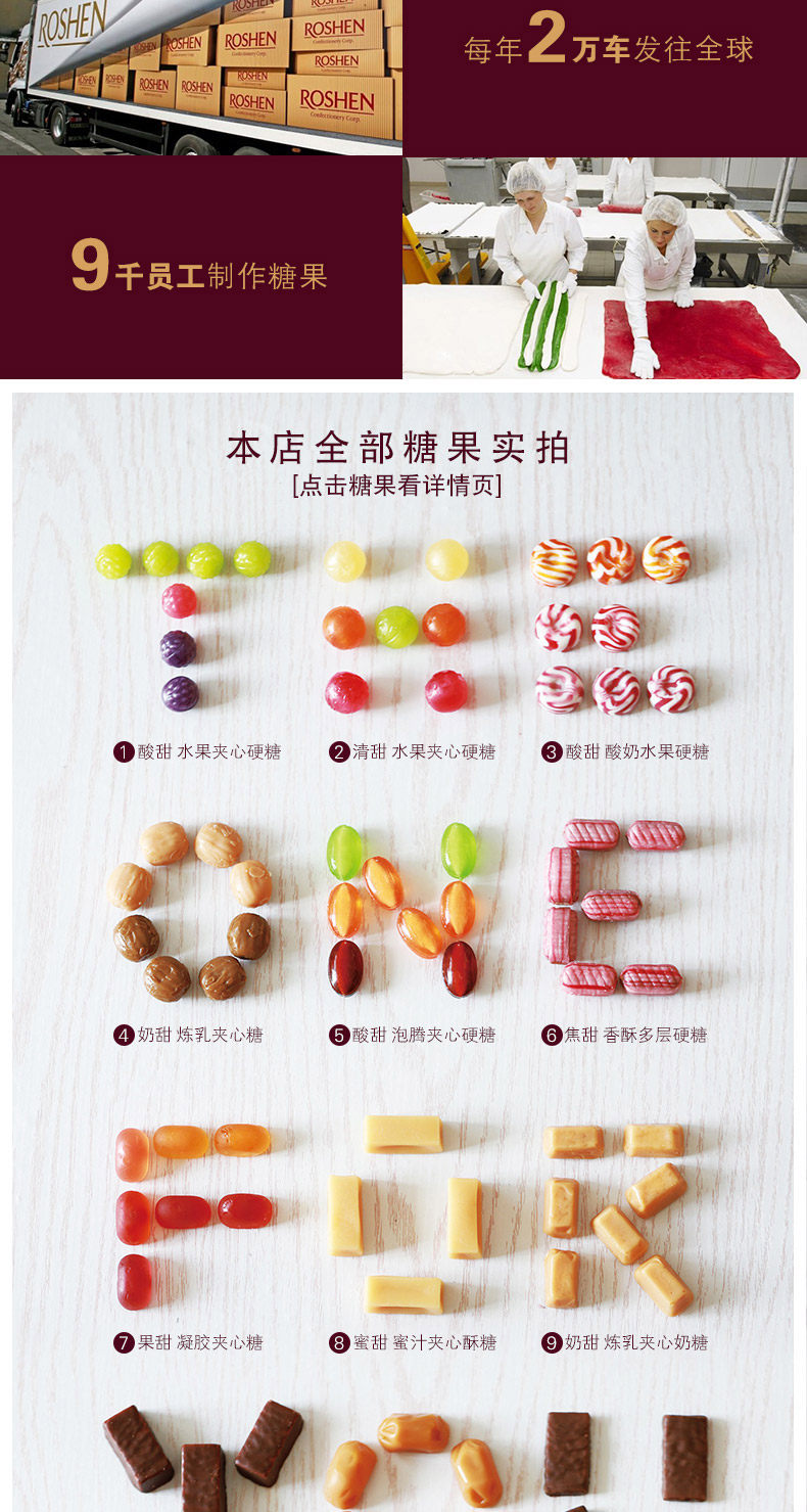 乌克兰进口 如胜 夹心水果味 汽水糖 2斤 约200颗 图6