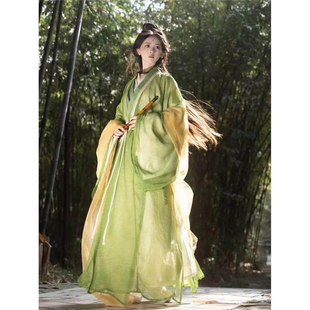 新款原创东方淮竹cos汉服宋交领长衫阔袖飘逸绣花女汉服套装_古风_淘宝游戏网