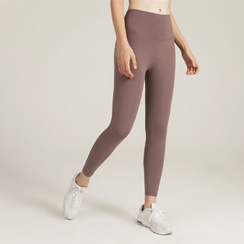 Ningbo dashu clothing co., ltd. high waist hip lifting solid color yoga pants women's stretch tight quick drying sports fitness