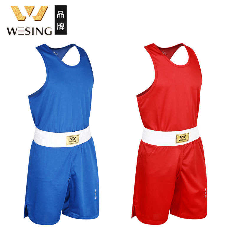Jiurishan Boxing Clothing for Adults and Children, Men and Women, Professional Competition Training Clothing, Fighting Vest and Shorts Set