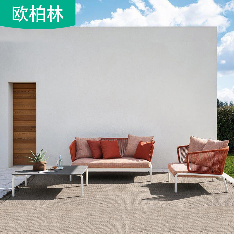Outdoor Balcony Patio Rattan Furniture Sofa Furniture outdoor Garden Hotel Leisure area Nordic minimalist Rattan Sofa Chair