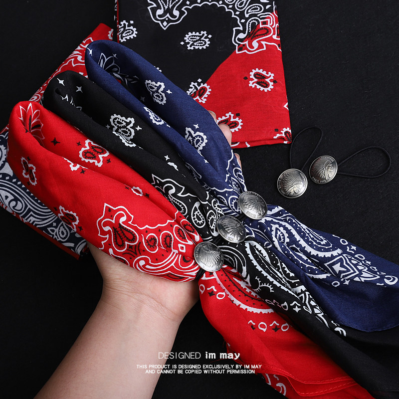 Motorcycle headscarf American square towel buckle male Ami Khaji motorcycle retro face towel Tide brand sunscreen scarf mask