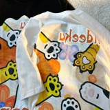 Сексуальная милая весенняя летняя трендовая футболка, свободный крой, короткий рукав