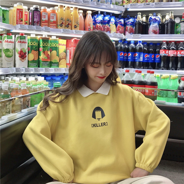 GingerFake two Sweater girl spring and autumn winter clothes 2021 new pattern junior middle school high school student Korean version Plush thickening Put on your clothes