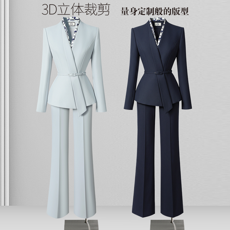 High-End Women's Business Suit, Professional Formal Wear, Waist-Cinching, Slimming, Elegant Business Suit, Hotel Front Desk, Sales Department Workwear