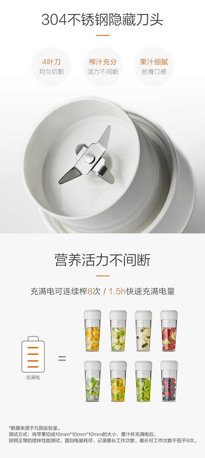 九阳 多功能便携榨汁机果汁杯 婴儿级安全材质 图3