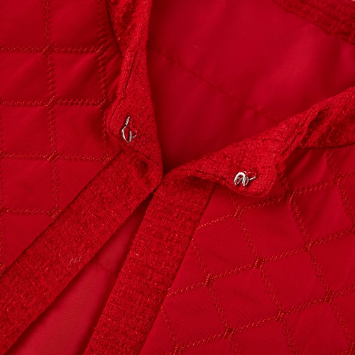 Красная куртка для девочек, стеганое термобелье, кардиган, детская одежда