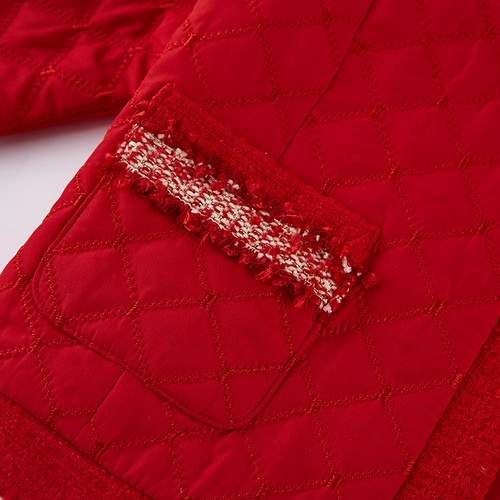 Красная куртка для девочек, стеганое термобелье, кардиган, детская одежда