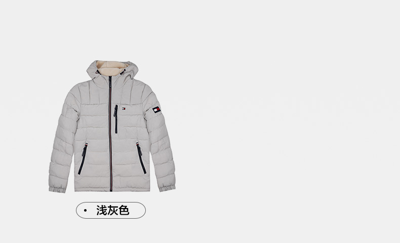 Tommy Hilfiger 男士连帽棉服 左胸左肩刺绣小logo 图7