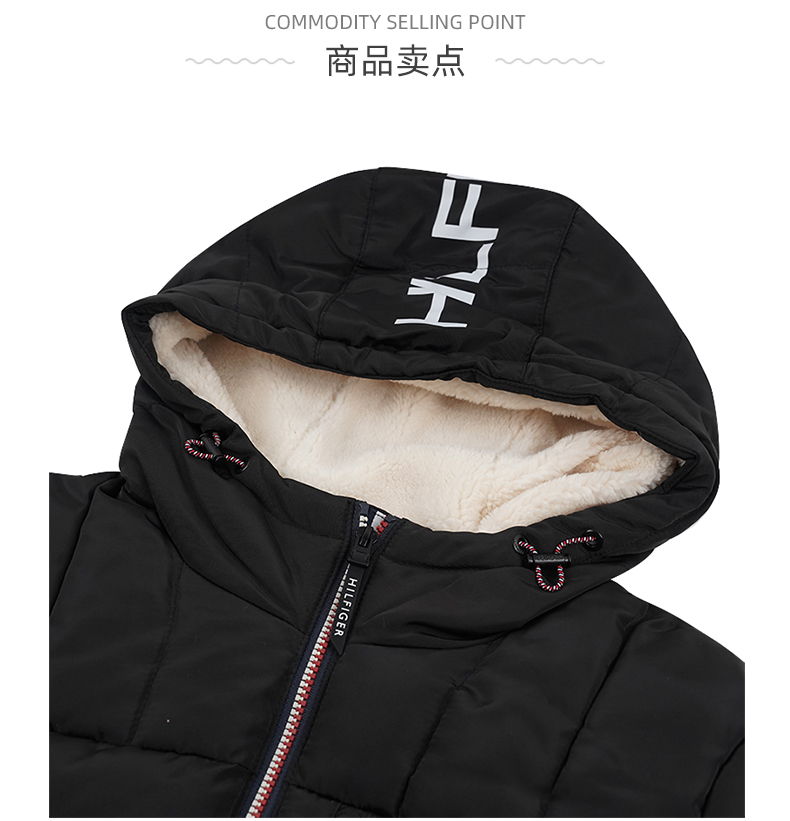 Tommy Hilfiger 男士连帽棉服 左胸左肩刺绣小logo 图8