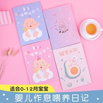 Feeding record book baby routine feeding diary newborn baby supplementary food feeding daily breast milk book record sheet