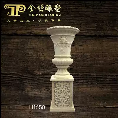 Character flowerpot European flowerpot background wall relief decorative porch sandstone sculpture glass fiber imitation copper flowerpot