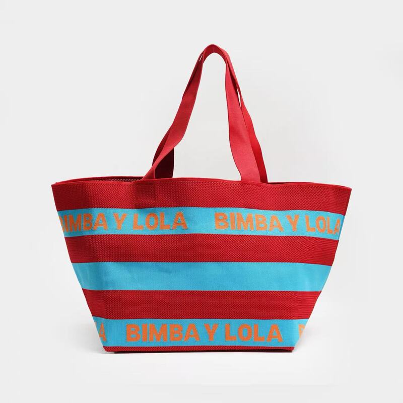 Spanish Surplus Bimba Y Lola Tote Knitted Large-Capacity Shoulder Bag Handbag Beach Shopping Bag Spanish Surplus Bimba Y Lola Tote Knitted Large-Capacity Shoulder Bag Handbag Beach Shopping Bag