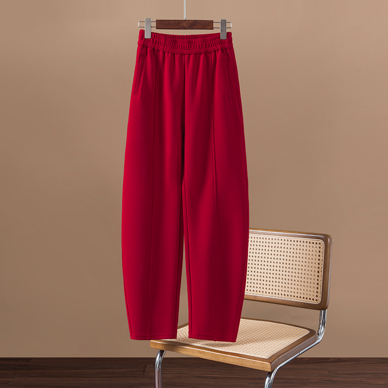 Shenzhen Nanyou Red Banana Pants for Women, 2026 Summer New Style, Elegant Thin Large Size Loose Scimitar Pants