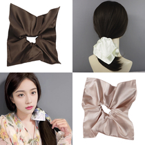 Silk mulberry silk hair tie hair ornament windmill coiled rope large intestine square scarf decorated with French style 19 Moomi Zhao Lusi same style