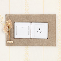 European double switch stickers Room decoration switch sets Socket stickers Creative fabric wall stickers Protective cover Switch decoration sets