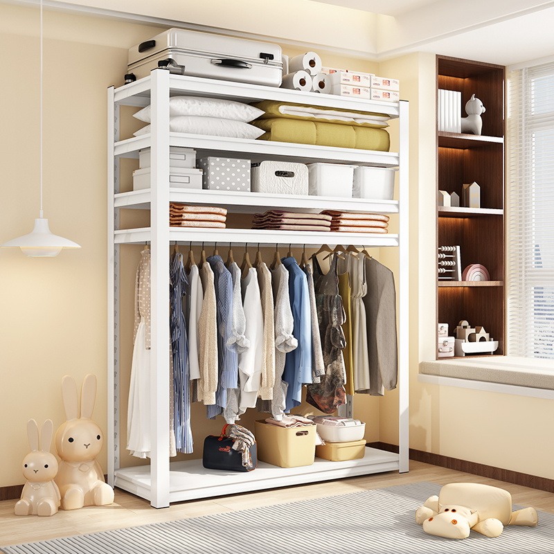 Shelf Wardrobe Open Hung Hanger Easy Assembly Apartment rental room Dormitory Closet containing multilayer shelving-Taobao