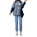 Tide, ретро осенние джинсы, приталенные брендовые штаны, свободный прямой крой, высокая талия