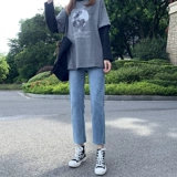 Tide, ретро осенние джинсы, приталенные брендовые штаны, свободный прямой крой, высокая талия