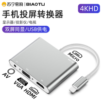 Применение мобильного телефона Apple к коммутатору HDMI HD коммутации iPad плоский адаптер молния соединение vga connector TV 11 projector 13 drop screen line 12 mark