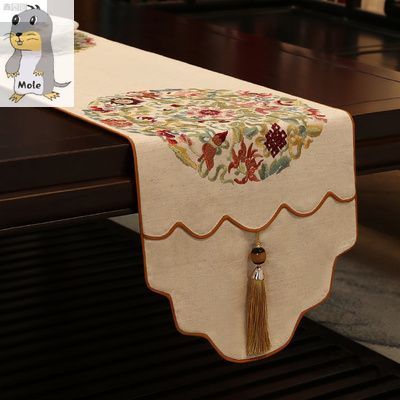 Xi linen cloth mahogany tea table fabric meal cotton linen flag New Chinese Zen tea table tea table five bucket cabinets tablecloth tea ceremony