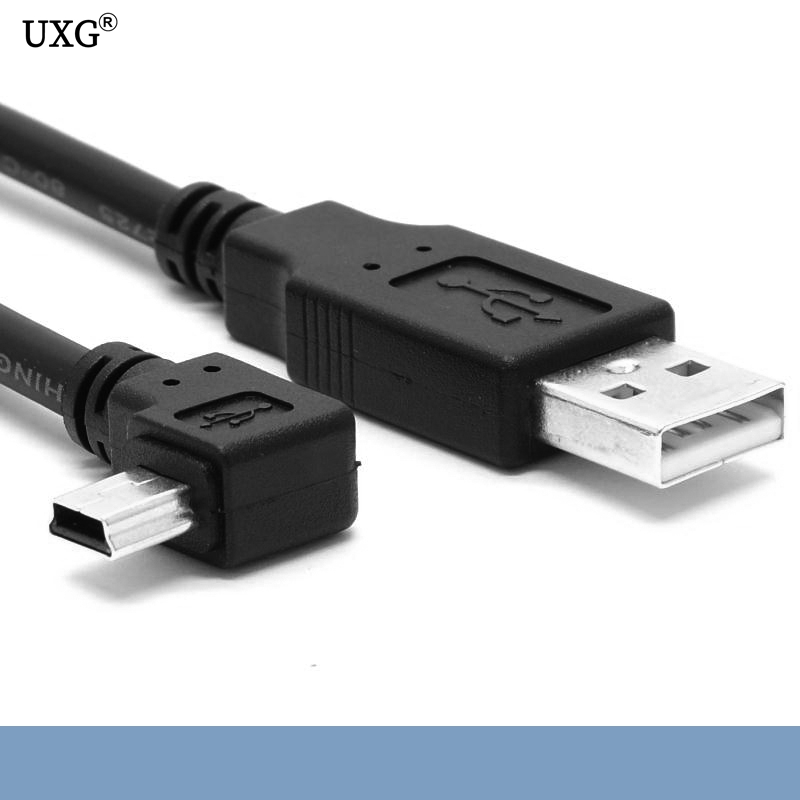 Left and right elbow 90 degree elbow USB 2 0 male to Mini USB male hard drive camera charging data cable 5 meters