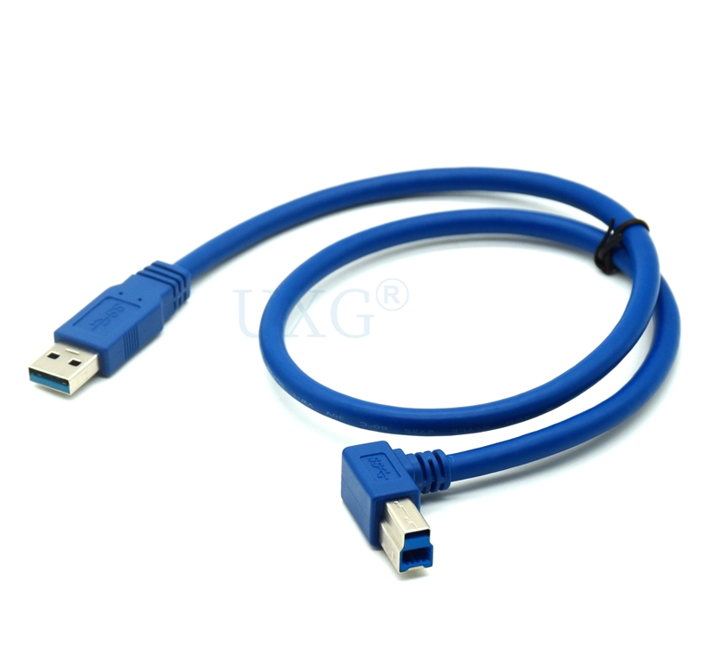 Tinned copper wire core USB3 0 data cable AM-BM elbow 90 degree elbow printer cable 0 6 m 1 m