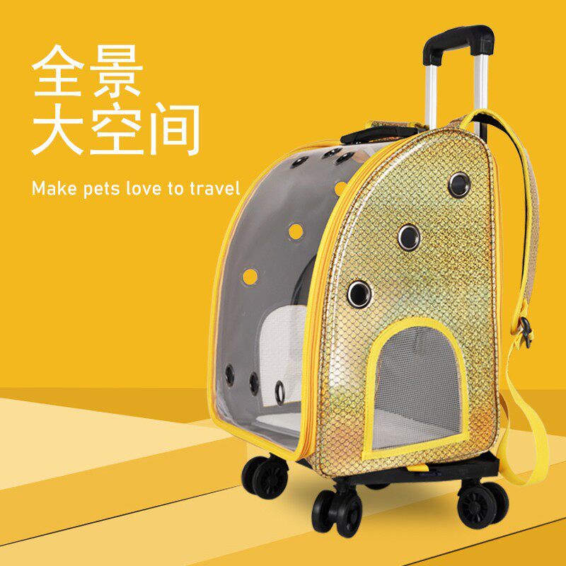 Cat Pack Pets Llever Box Space Shoulder Bag Space cabin Cat Bag Portable Fashion Panorama Breathable transparent Double Shoulder Bag