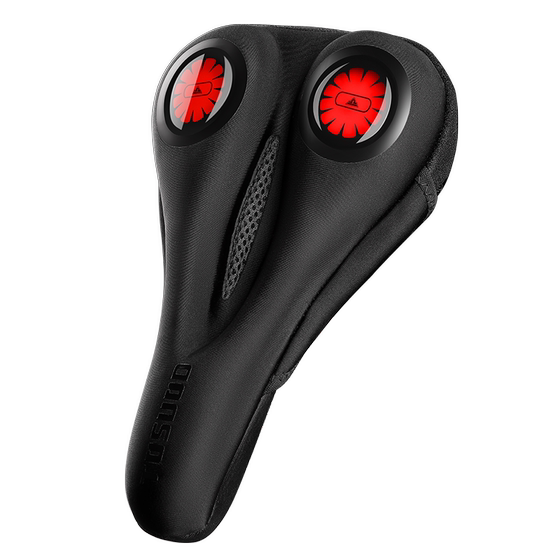 Shock-absorbing waterproof road seat cushion cover with light for bicycle